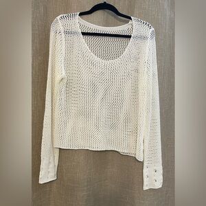 White Knit Long Sleeve Sweater
